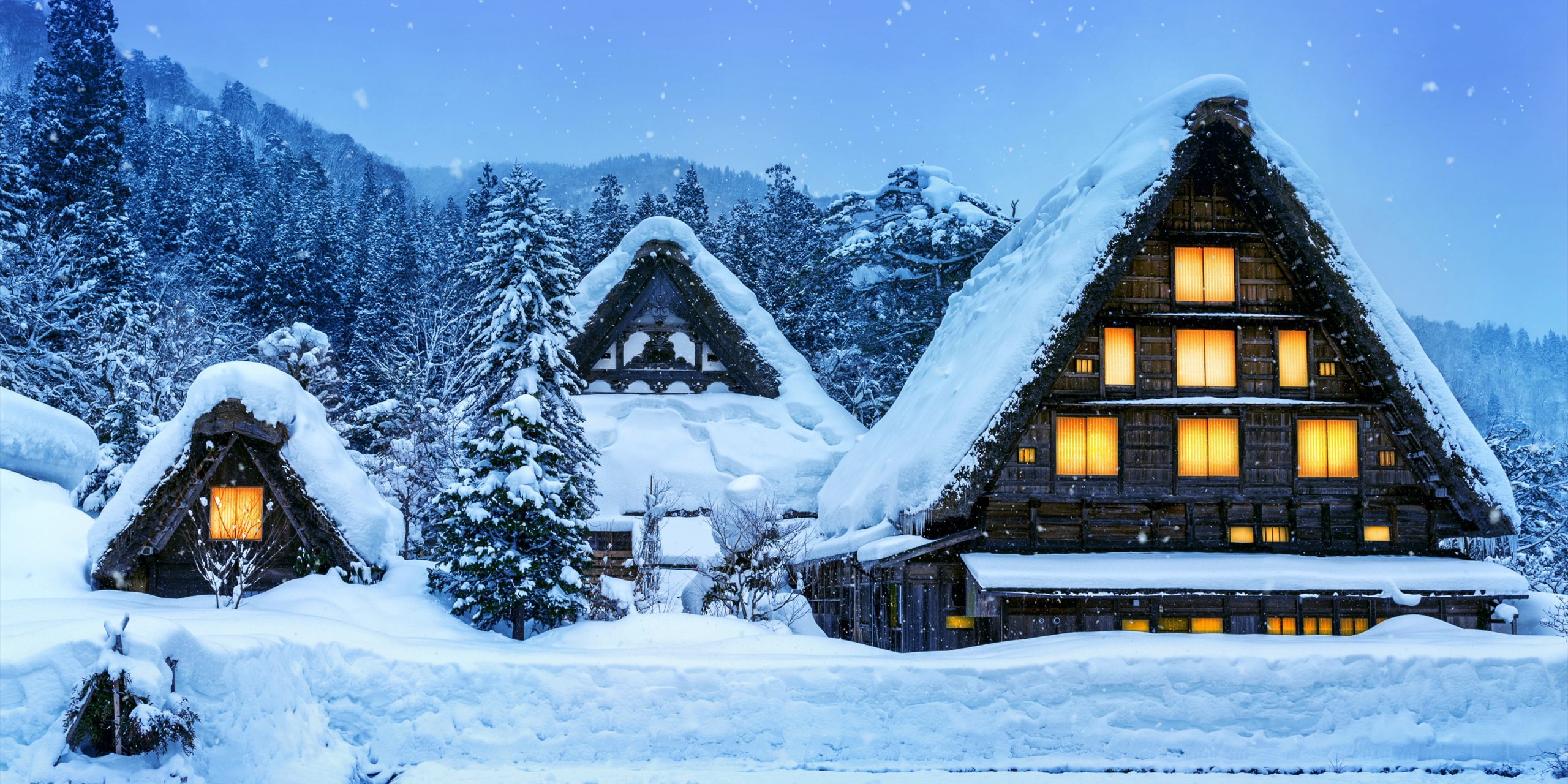 Shirakawa-go village in winter, UNESCO world heritage sites, Jap