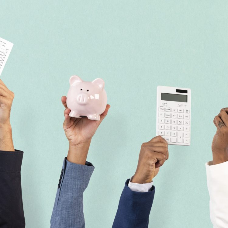 Shopping and budgeting financial concept